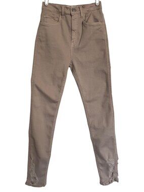 Haikure Ibiza Skinny Size 27 Ecru Silhouette NWT $311 Distressed Legs High Waist